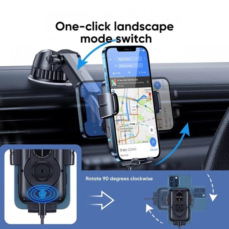 PBuddy 15W Qi Fast Charging Auto Clamping Wireless Car Charger Mount PBuddy 15W Qi Fast Charging Auto Clamping Wireless Car Charger Mount